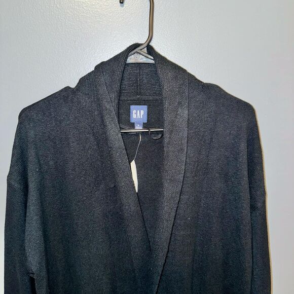 NWT GAP Women's Open-Front Cash Like Dust True Black Cardigan size Large - Picture 8 of 8